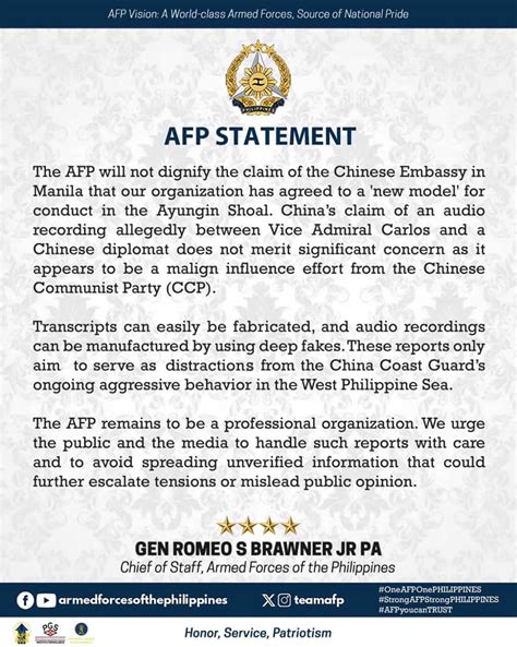AFP STATEMENT .